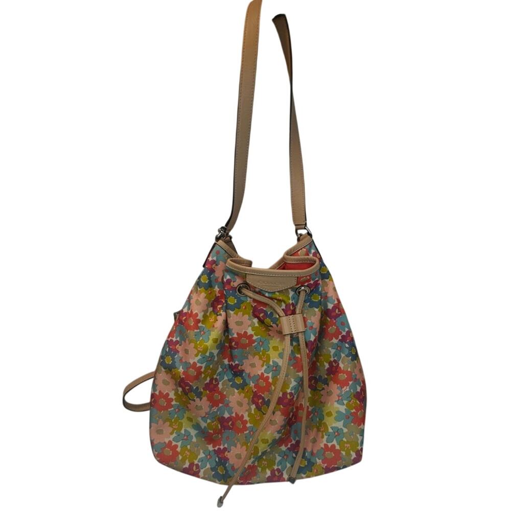 Vintage Tan Floral Coach Tote